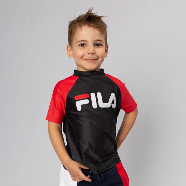 Fila Clifton Rash Swim Boy's T-Shirts - Black,NZ 508-75094